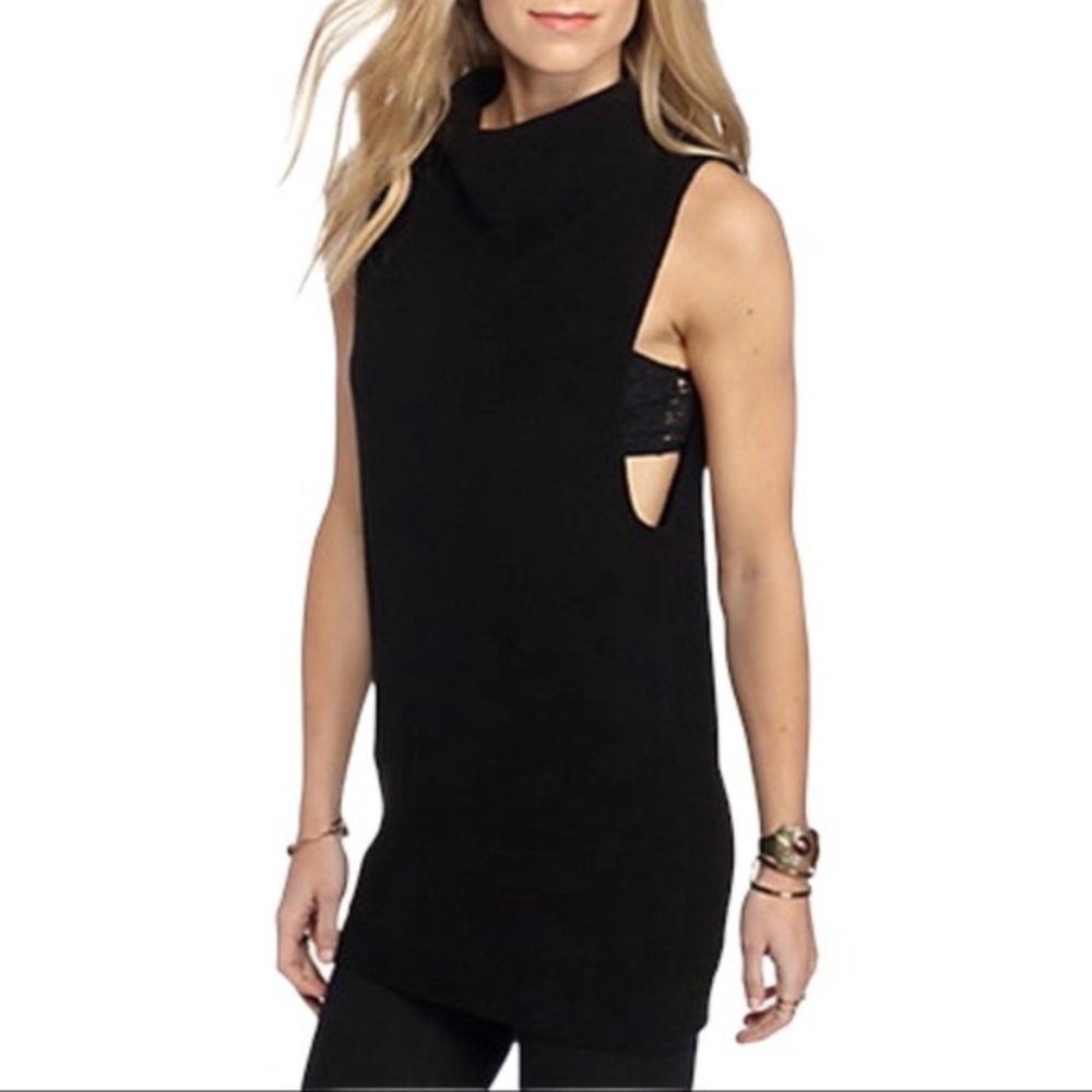 Free People Black Ottman Tunic Top Sz XS